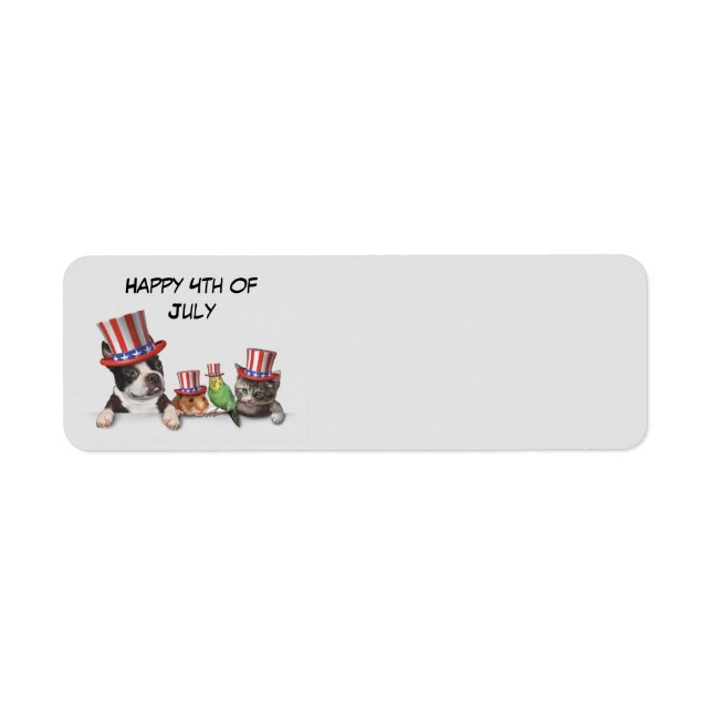 Étiquette Joyeux 4 juillet (Devant)