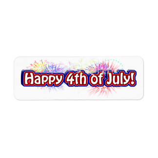 Étiquette Joyeux 4 juillet avec Feu d'artifice