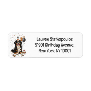 Étiquette Joyeux anniversaire Bernese Mountain Dog