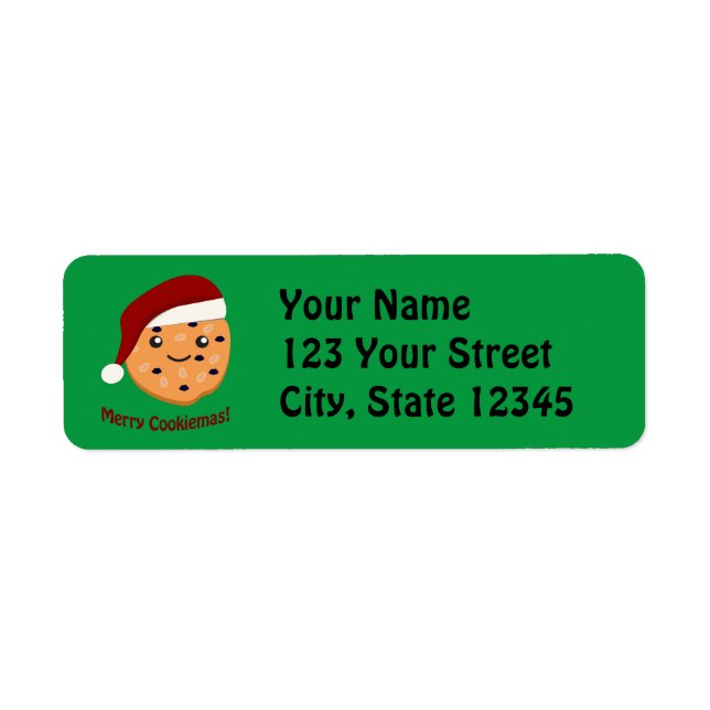 Étiquette Joyeux biscuit de Noël (Devant)