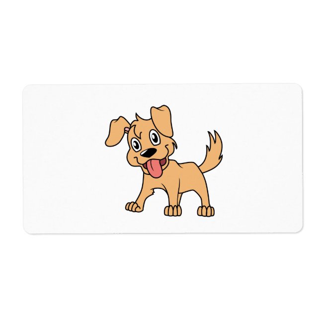 Étiquette Joyeux Brown Chien Chien Chien Chien Sortie (Devant)