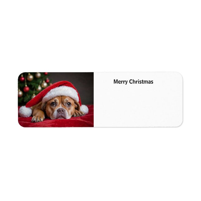Étiquette Joyeux chien de Noël (Devant)