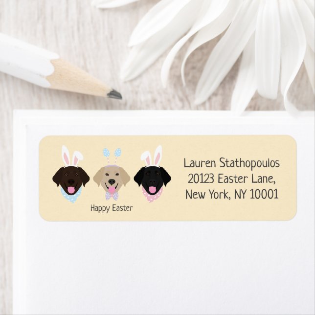 Étiquette Joyeux Chiens d'excursion de Pâques Labrador (En situation)