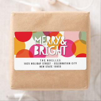 Étiquette Joyeux et brillant plaisir coloré Confetti Dots va