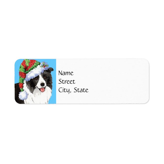Étiquette Joyeux Howlidays Bordure Collie (Devant)