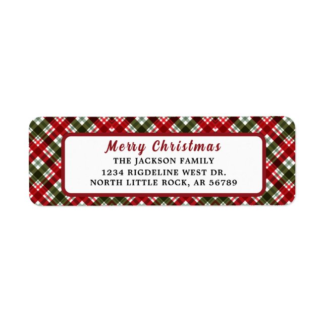 Étiquette Joyeux Noël | Adresse de retour de typographie rou (Devant)