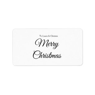 Étiquette Joyeux Noël ajoutez nom texte cadeau personnalisé