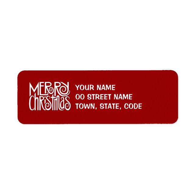 Étiquette Joyeux Noël blanc Retourner l'étiquette d'adresse (Devant)
