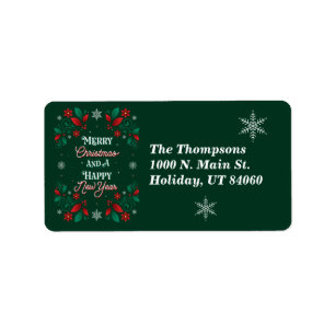 Étiquette Joyeux Noël/bonne année d'étiquettes de adresse
