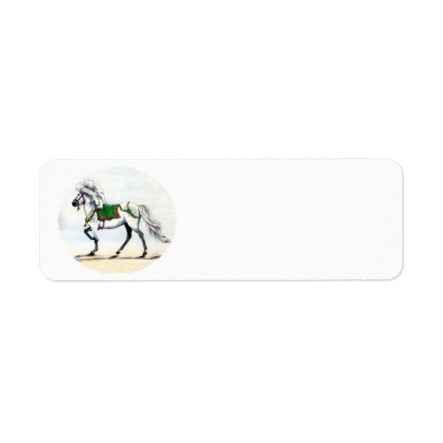 Étiquette Joyeux Noël Cheval Islandais (Devant)