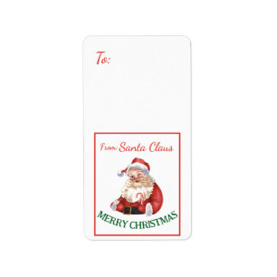 Étiquette Joyeux Noël du Père Noël Vintage