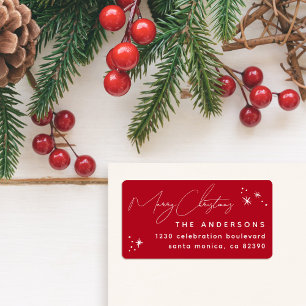 Étiquette Joyeux Noël écrit à la main Adresse de retour