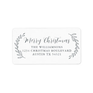 Étiquette Joyeux Noël Famille Retour Adresse Foliing