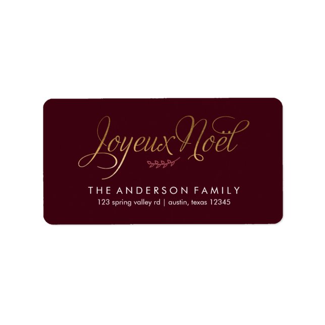 Étiquette Joyeux Noel Français Noël (Devant)