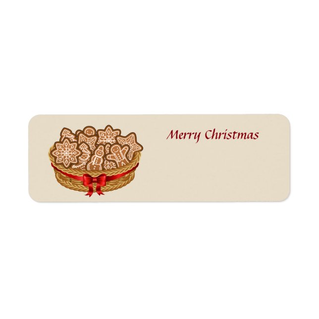 Étiquette Joyeux Noël Gingerbread Cookies (Devant)
