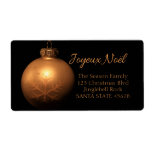Étiquette Joyeux Noël Golden ornament label<br><div class="desc">Add a special detail to your holiday letters! There are many different cards available,  so pick the design and wording you like. Browse the store or search for "portosabbianatalelabel".</div>