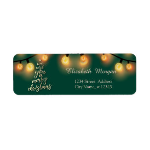 Étiquette Joyeux Noël Lumières de Noël