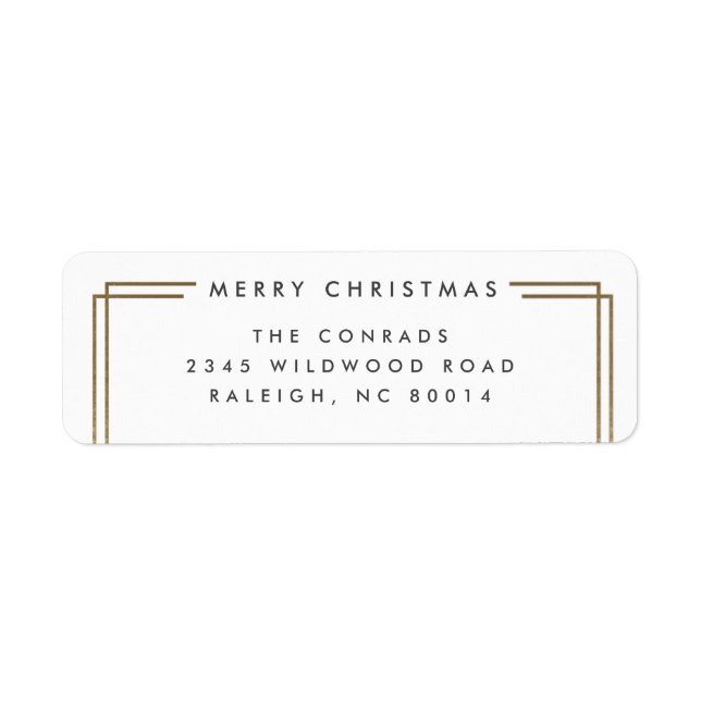 Étiquette Joyeux Noël moderne Adresse de retour (Devant)