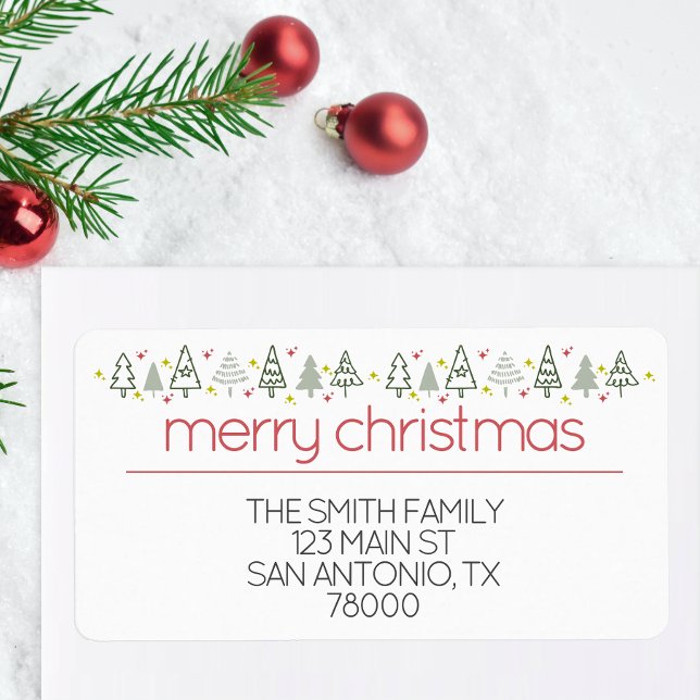 Étiquette Joyeux Noël moderne Adresse de retour (Large Christmas Address Labels)