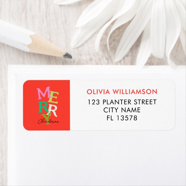 Étiquette Joyeux Noël moderne Vacances brillantes (En situation)