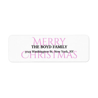 Étiquette Joyeux Noël noir blanc Unique Classic Family
