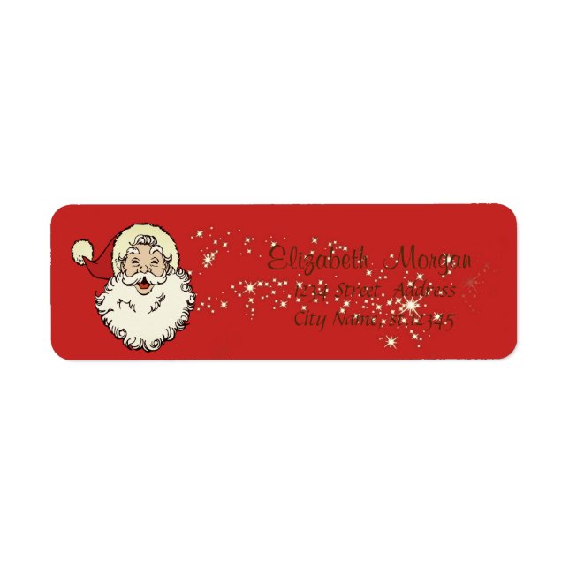 Étiquette Joyeux Noël,Père Noël,Éclat (Devant)