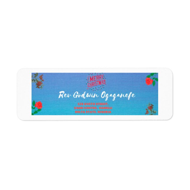 Étiquette Joyeux Noël Retourner l'adresse Labo (Devant)