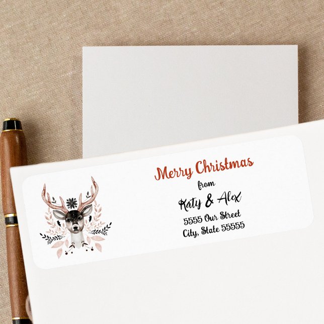 Étiquette Joyeux Noël Rouge Typographie Moderne Design (Créateur téléchargé)
