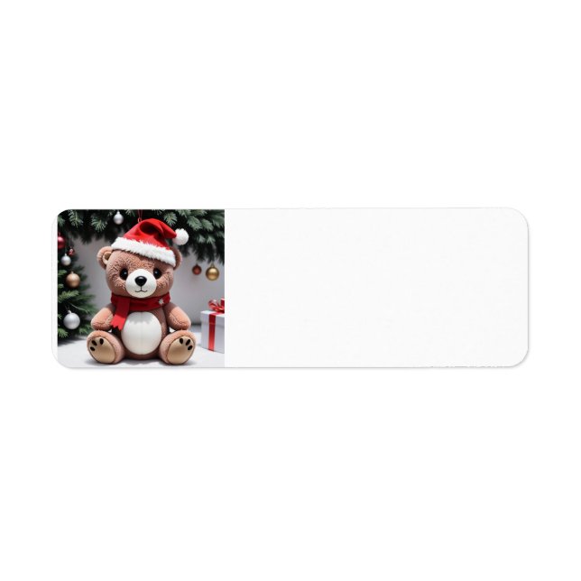 Étiquette Joyeux Noël Teddy Bear (Devant)