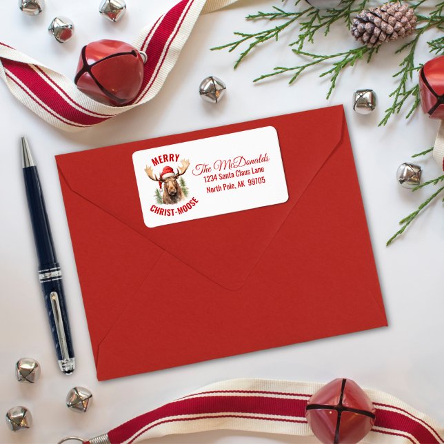 Étiquette Joyeux orignal de Noël (Créateur téléchargé)