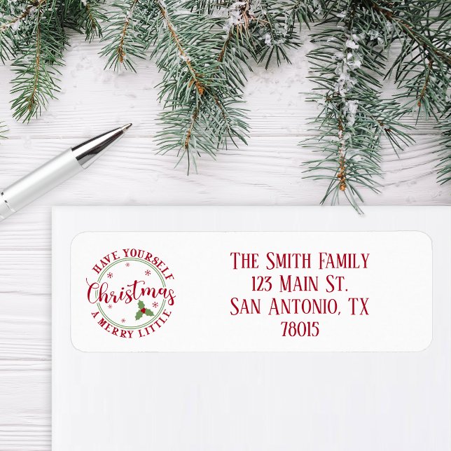 Étiquette Joyeux petit Noël Adresse de retour (Vintage Merry Little Christmas Address Sticker)