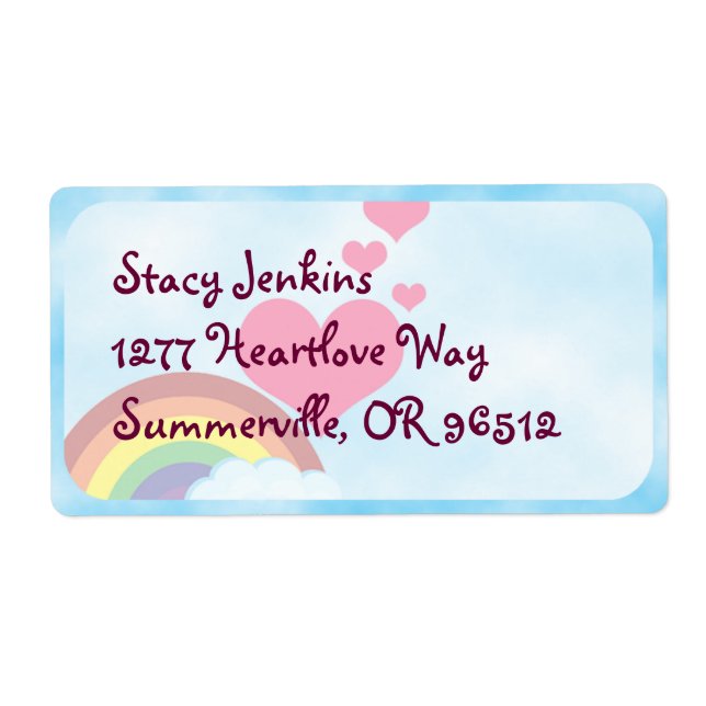 Étiquette Joyeux Rainbow Cute Fun Retro Art Joy (Devant)