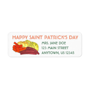 Étiquette Joyeux St. Patrick's Day Corned Beef and Cabbage