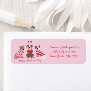 Étiquette Joyeux Valentines Day American Pit Bull Terriers