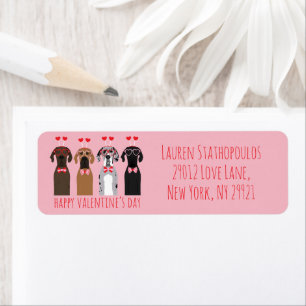 Étiquette Joyeux Valentines Day Chiens de Danse