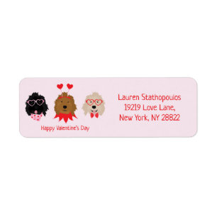 Étiquette Joyeux Valentines Day Mini Goldendoodle Chiens