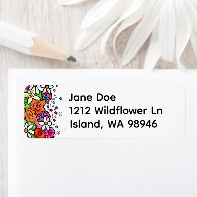 Étiquette Joyful Garden Address labels (En situation)