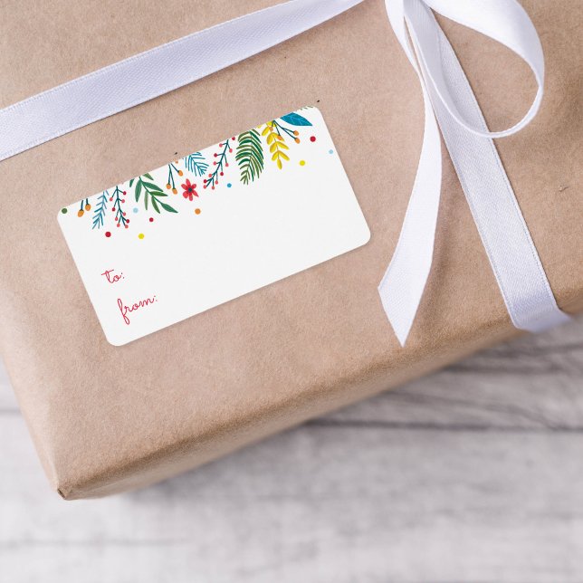 Étiquette Joyful Whimsy Holiday Tags cadeaux (Créateur téléchargé)