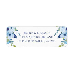Étiquette Juliett Elegant Dusty Blue Mariage Adresse de reto
