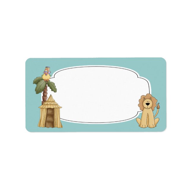 Étiquette Jungle Safari Animaux (Devant)