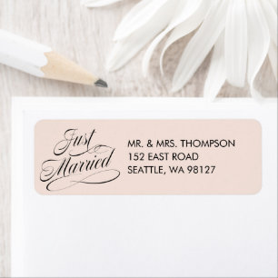 Étiquette Just Married Return Address Label