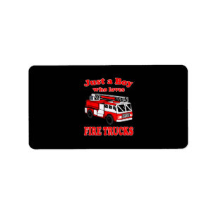 Étiquette Juste Garçon qui aime Firetruck & Toddler Firefigh
