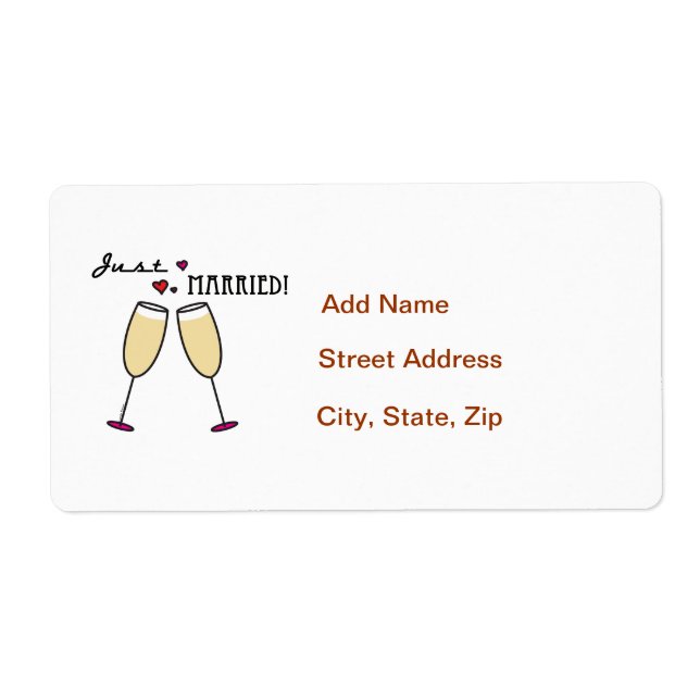Étiquette Juste marié (Devant)