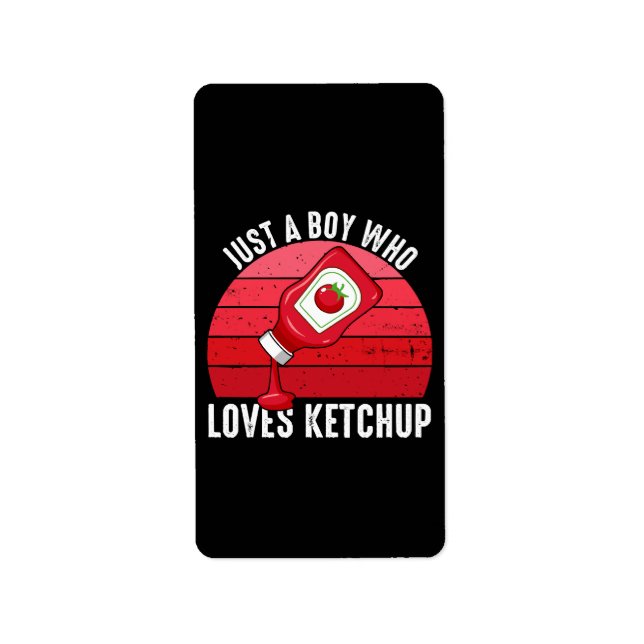 Étiquette Juste un garçon qui aime le ketchup (Devant)