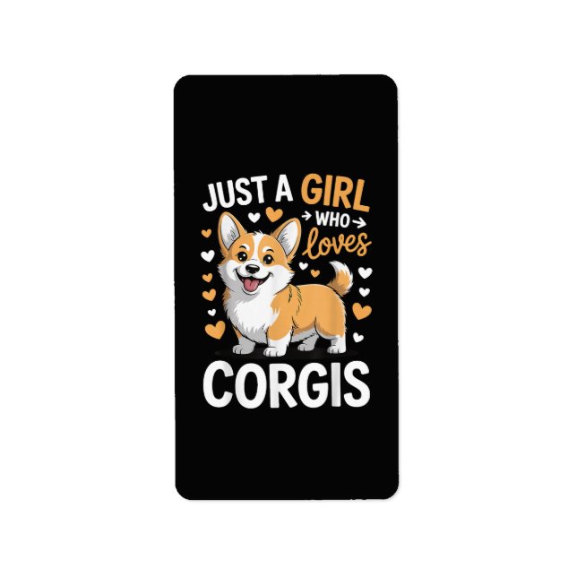 Étiquette Juste Une Fille Qui Aime Les Corgis (Devant)