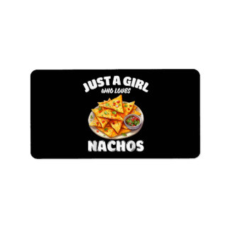 Étiquette Juste une fille qui aime les nachos drôle amateur