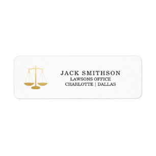 Étiquette Justice Scales Gold Foil Attorney
