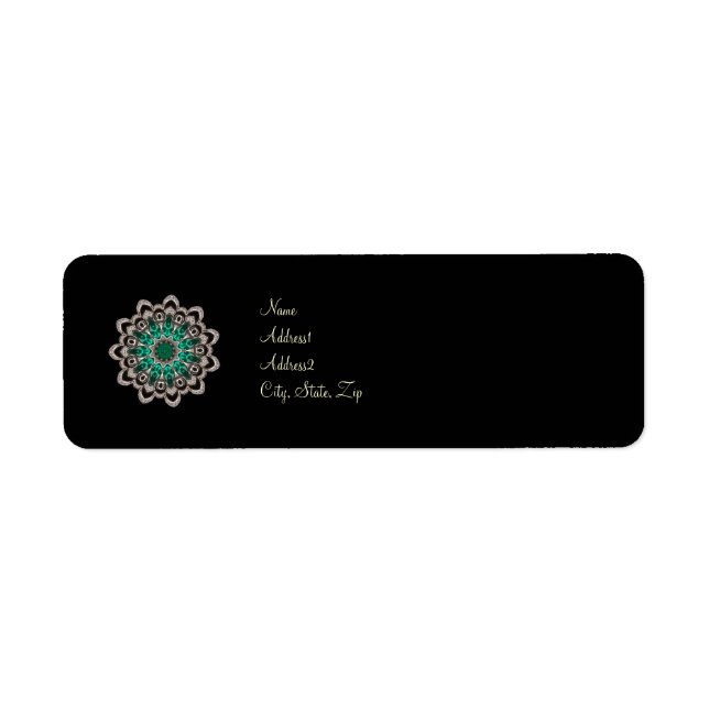 Étiquette Kaléidoscope de diamants et d'émeraudes (Devant)
