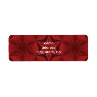 Étiquette Kaléidoscope gothique rouge foncé 6 étoiles