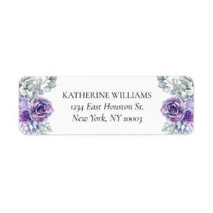 Étiquette Katherine Purple Succulents Mariage Adresse de ret